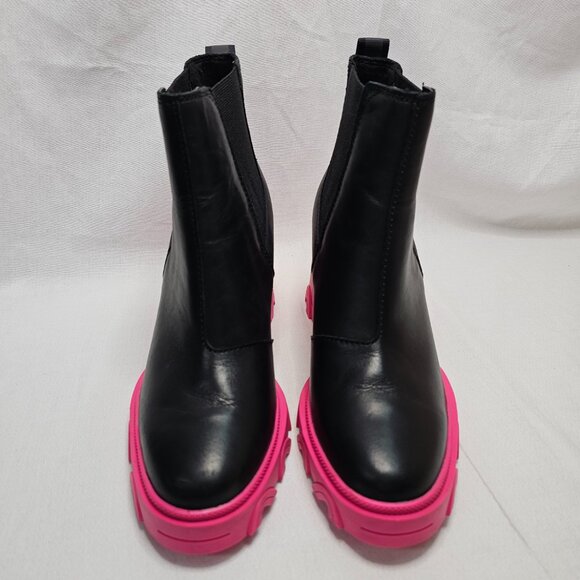 Sorel Brex Heel Chelsea Waterproof High Heel Black Boot Hot Pink Womens Size 7.5 - Picture 2 of 12